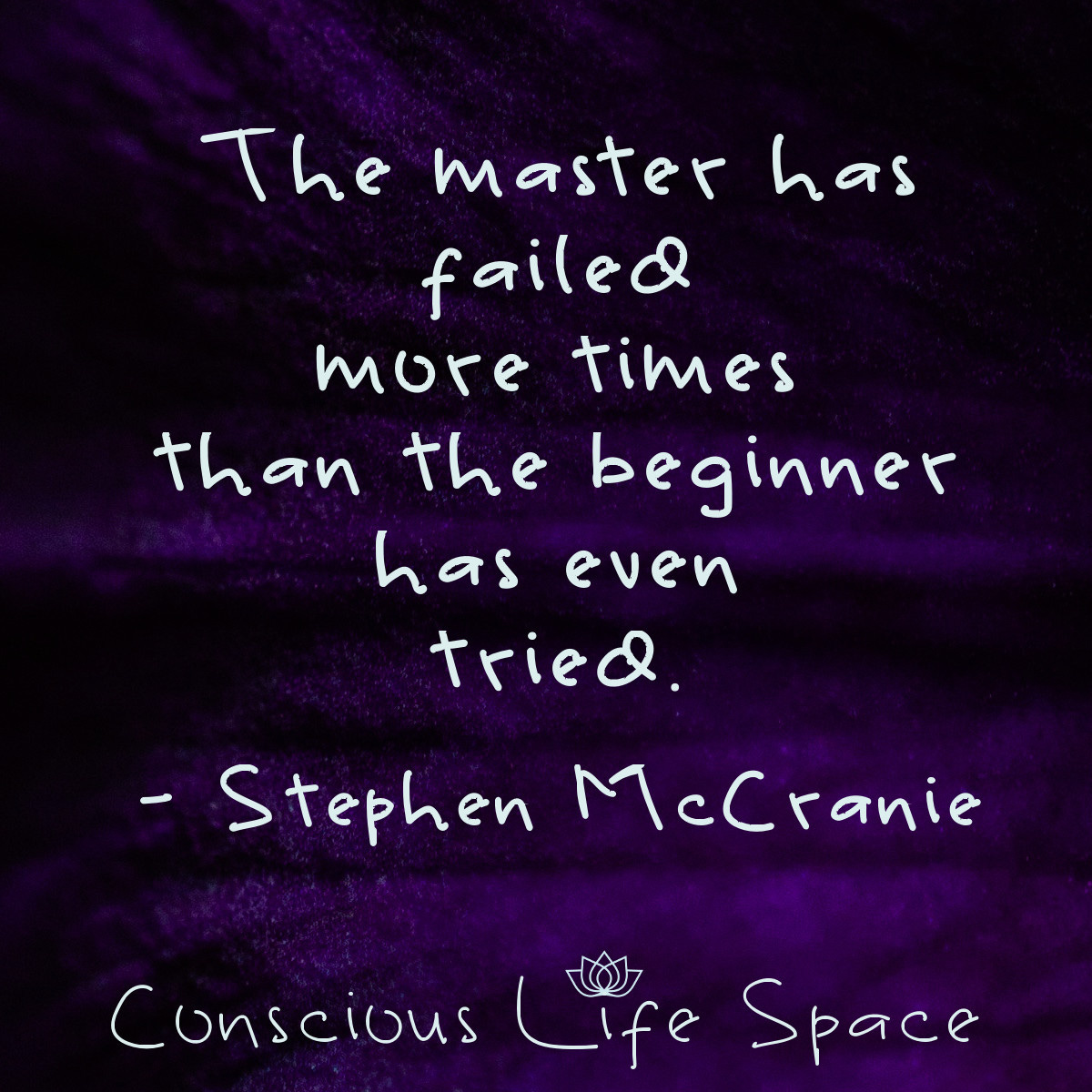The master has failed more time than the beginner has even tried. - Stephen McCranie