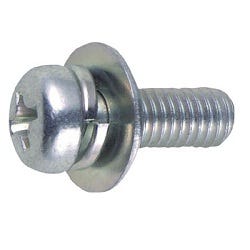 Screw with lock washer and normal washer