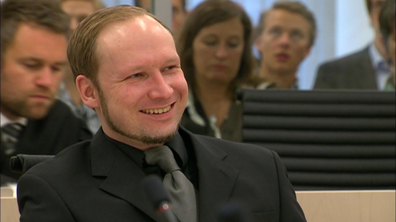Image result for anders breivik laughing