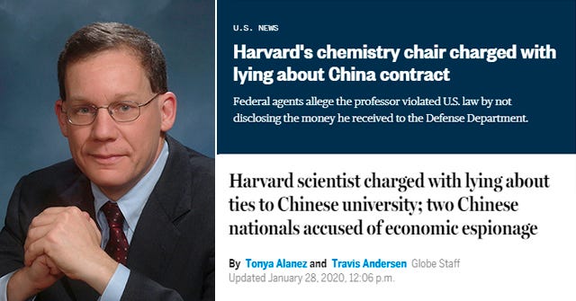 Harvard Chemistry Chair Charles Lieber Charged For Hiding China Ties; 2 ...