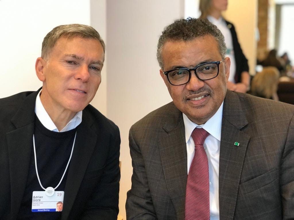 Tedros Adhanom Ghebreyesus on Twitter: "Great to meet the CEO of  @Discovery_SA, Adrian Gore, at #wef19. Thank you for your commitment to  seeing 100 million more people living healthier lives by 2023.
