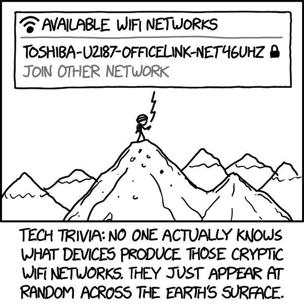 Tooltip: "They actually showed up on the first scan by the first WiFi-capable device."