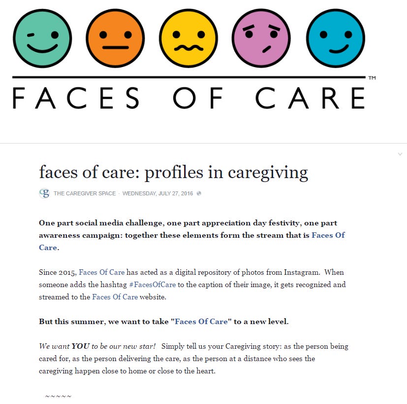 #FacesOfCare ~ be part of the story of our shared journey