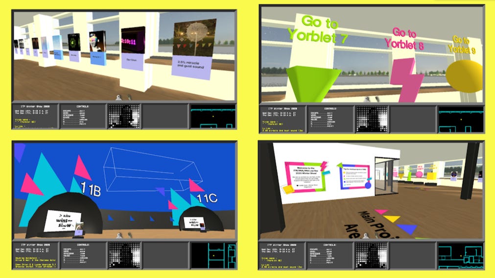 Screenshots from the virtual world YORB