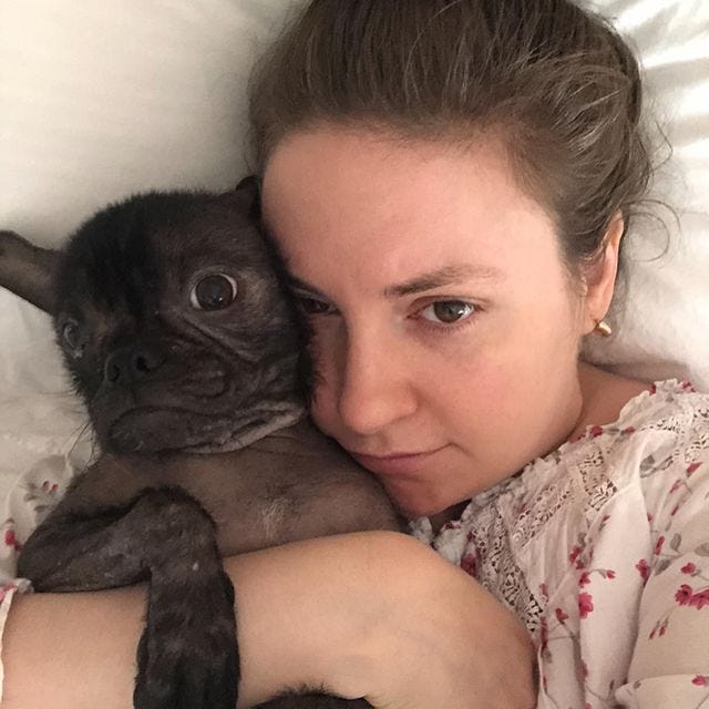 Lena Dunham Instagram photo with her dog