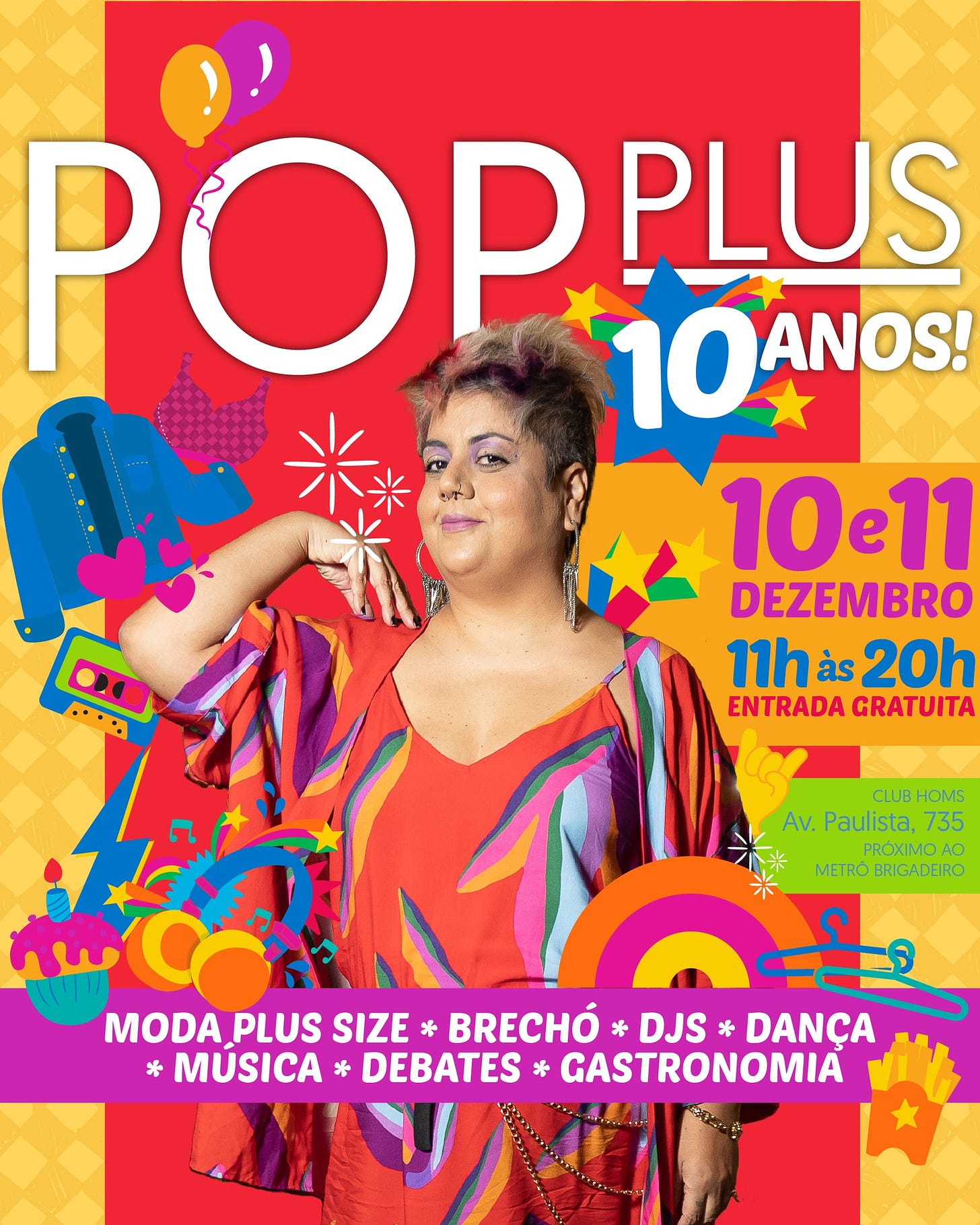 Pop Plus - flyer de Dezembro de 2022 com Flávia Durante