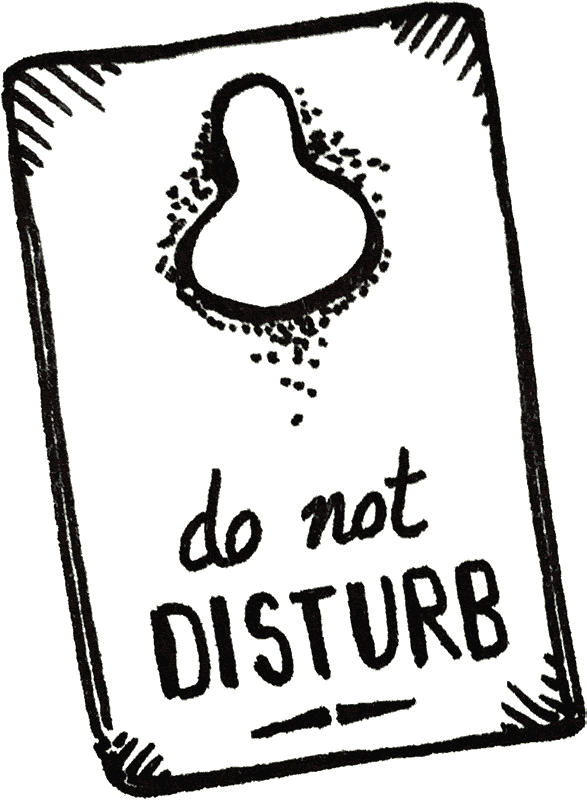 Illustration of a Do Not Disturb door hanger