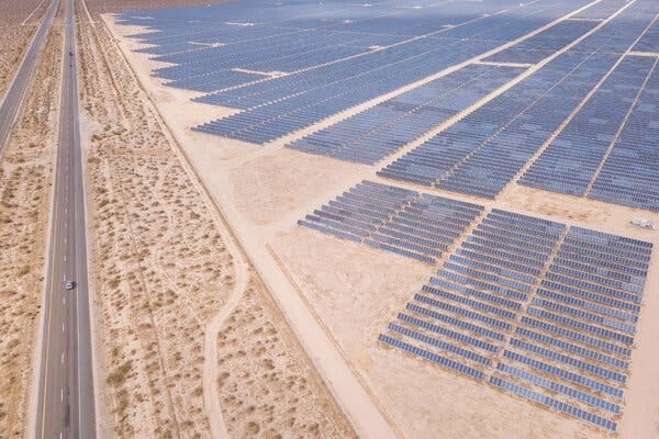 A field of solar panels near Mojave, Calif., in June.
