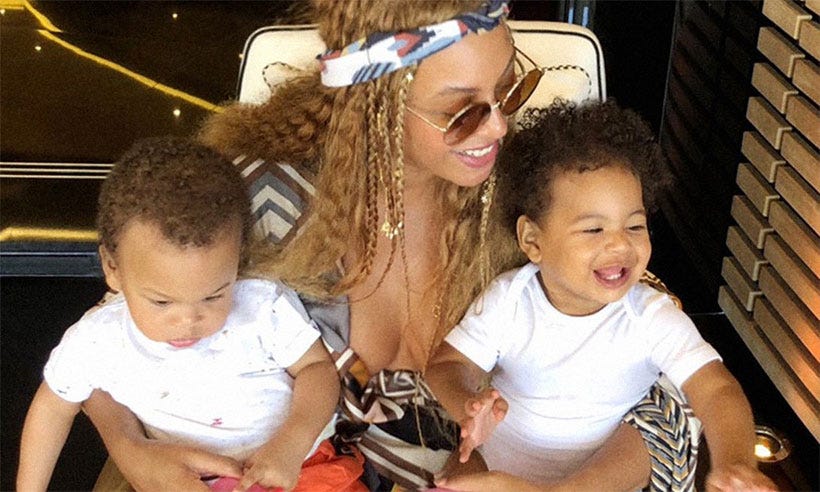 Beyonce with the twins