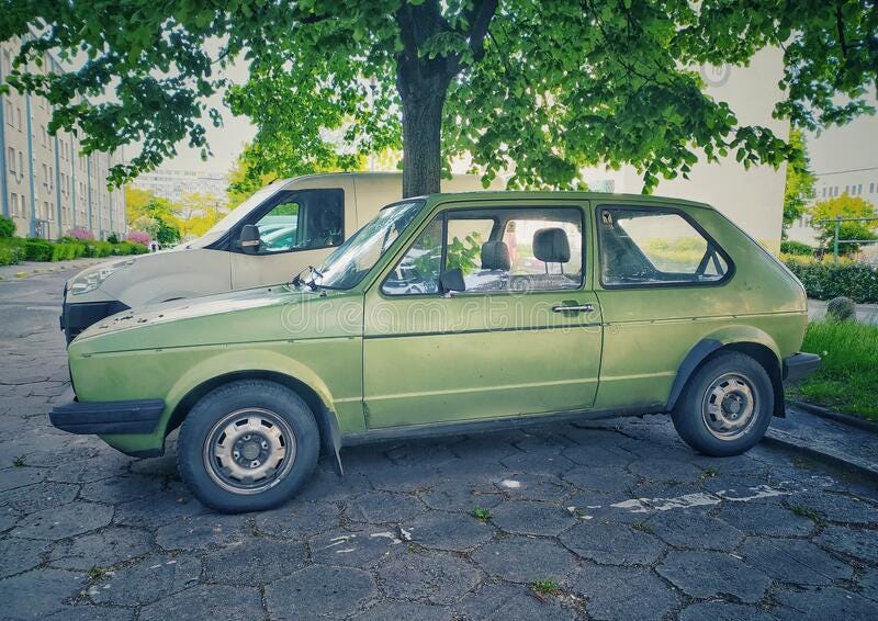 Classic Vintage Green VW Golf I Parked Editorial Stock Photo ...
