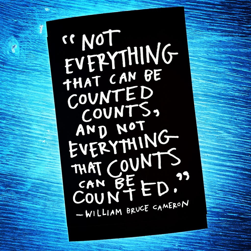 Not everything that can be counted counts, and not everything that can be counted counts.