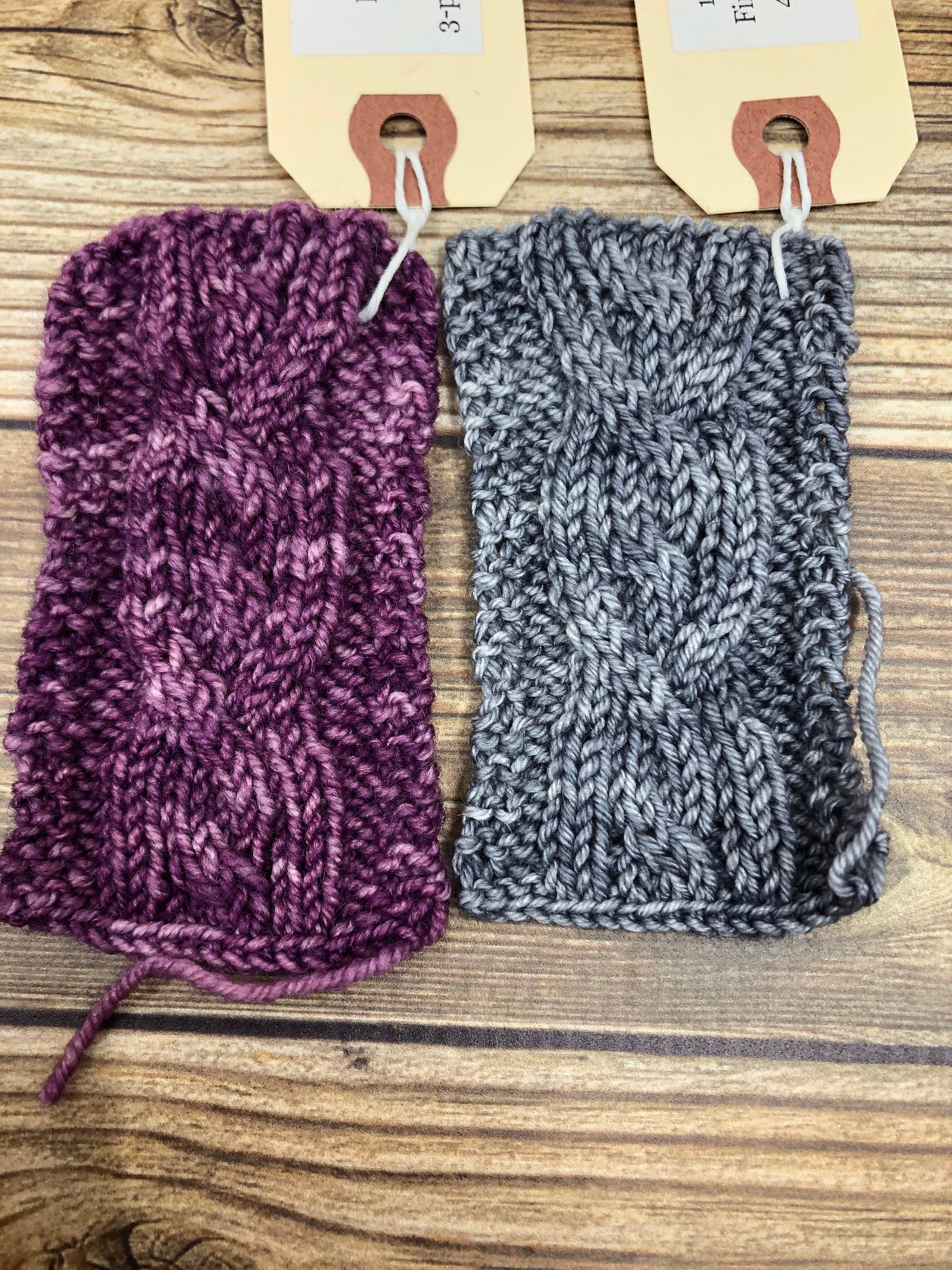 Cable swatches
