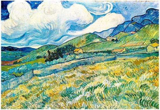 Vincent Van Gogh Mountain Landscape behind the Hospital Saint-Paul Art  Print Poster' Prints | AllPosters.com