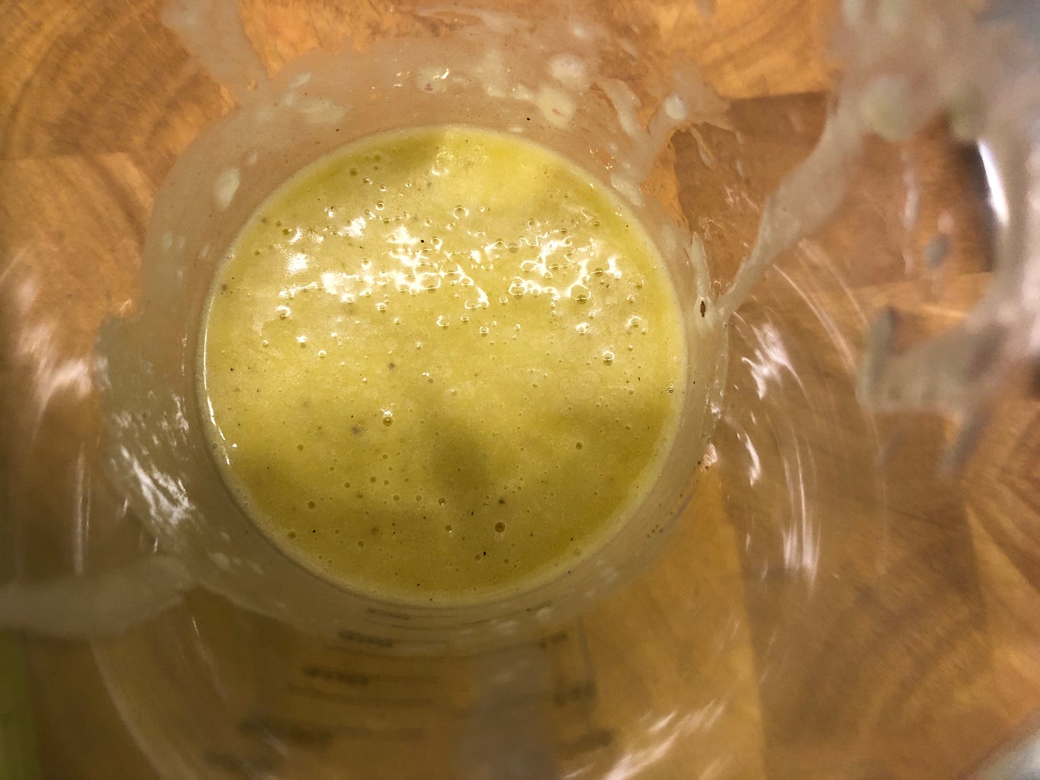 Finished vinaigrette is smooth, stable, and creamy.