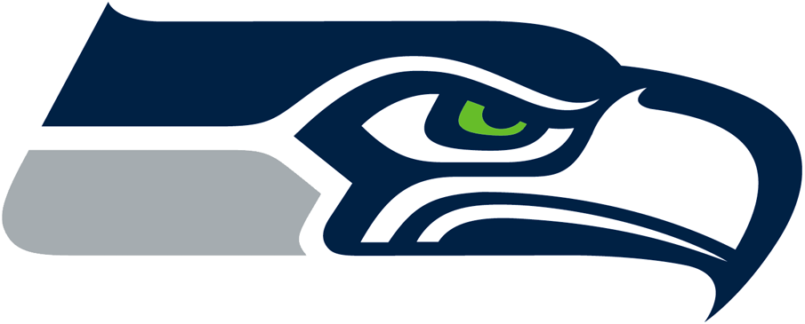 Seattle Seahawks Logo Primary Logo (2012-Pres) - Hawk head with green eye in navy blue and silver SportsLogos.Net