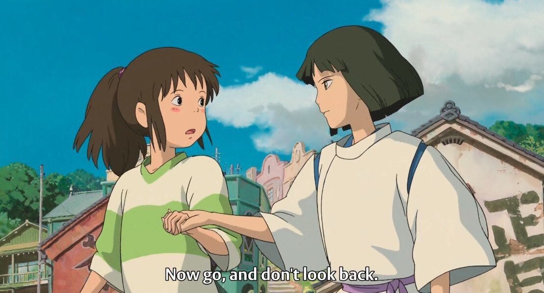 Spirited Away Haku Don't Look Back Chihiro