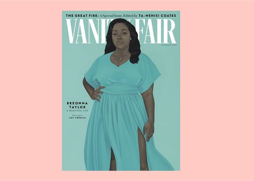 Breonna Taylor—fatally shot by Kentucky police—immortalised by Amy Sherald  for Vanity Fair front cover | The Art Newspaper