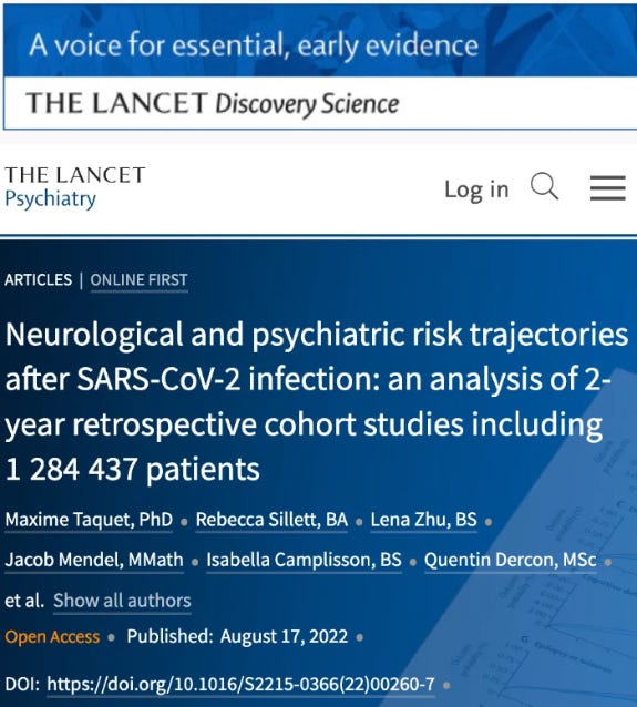 The Lancet Psychiatry study page published August 17, 2022