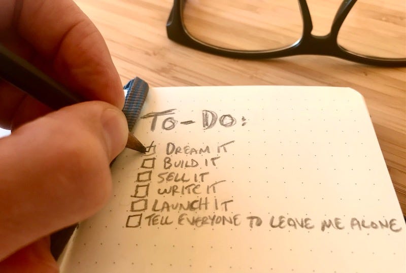 A pencil-and-paper book publishing to-do list