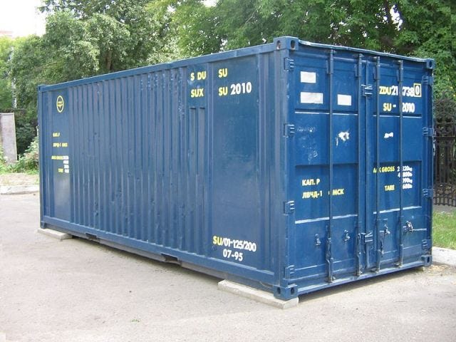 a twenty foot shipping container