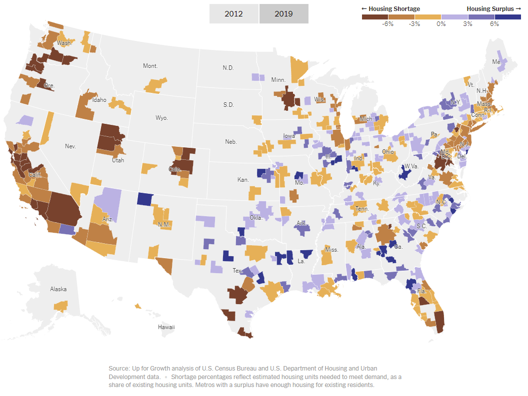 Mapa de Estados Unidos, con precio de vivienda