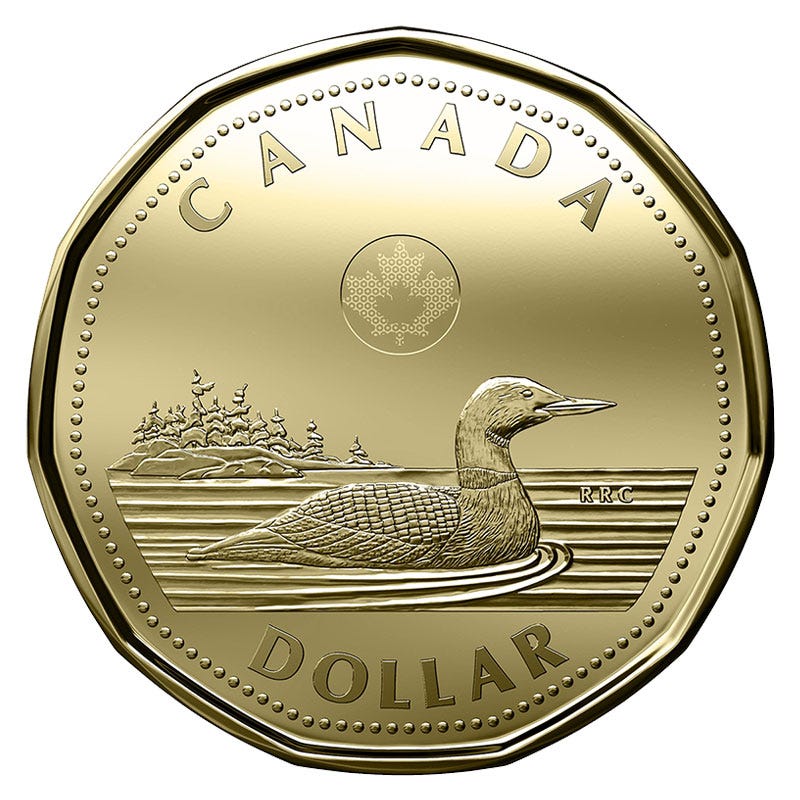 2019 Canadian $1 Common Loon Dollar Coin (Brilliant Uncirculated)