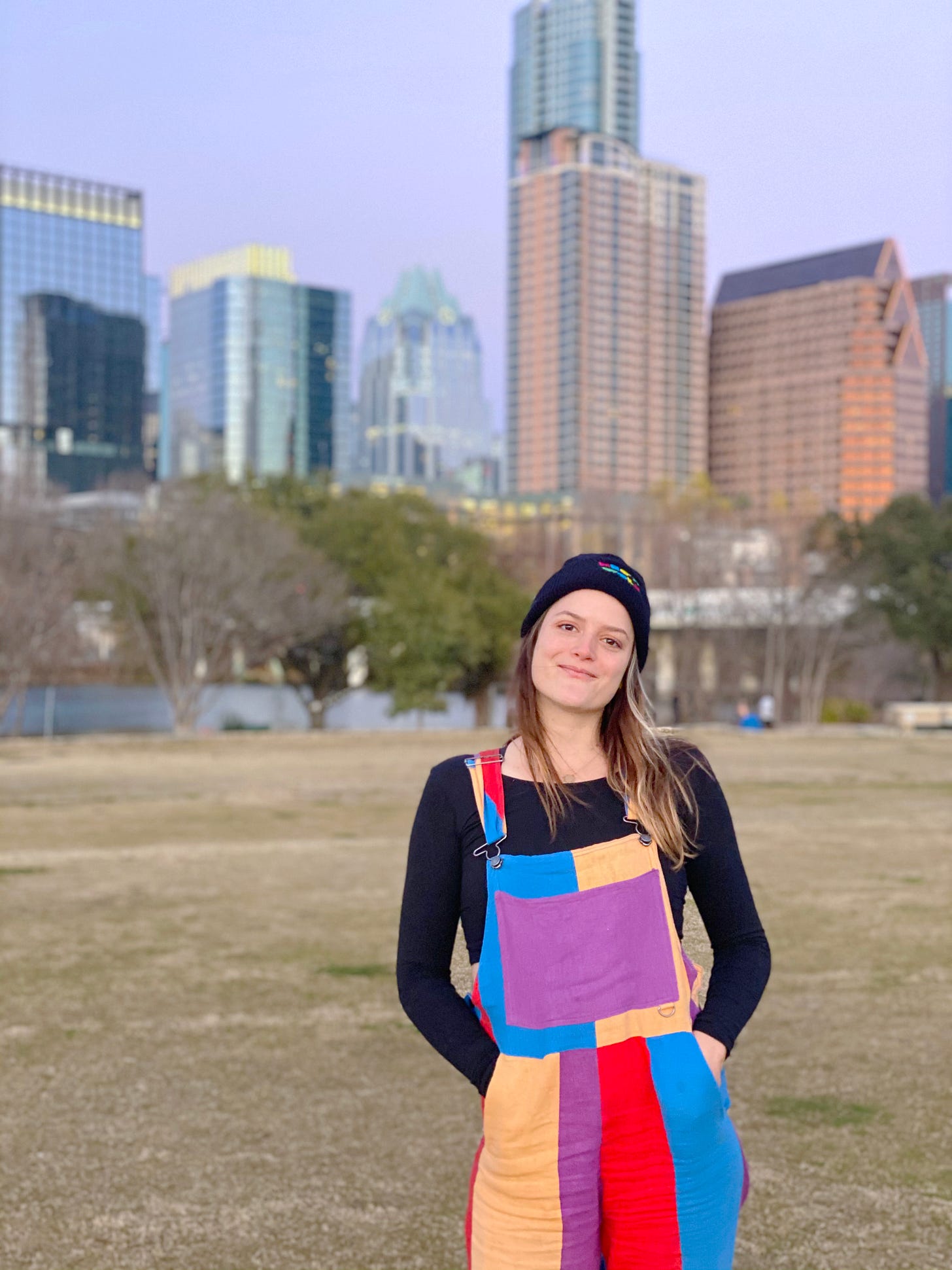 Maria Gotay in front of skyline