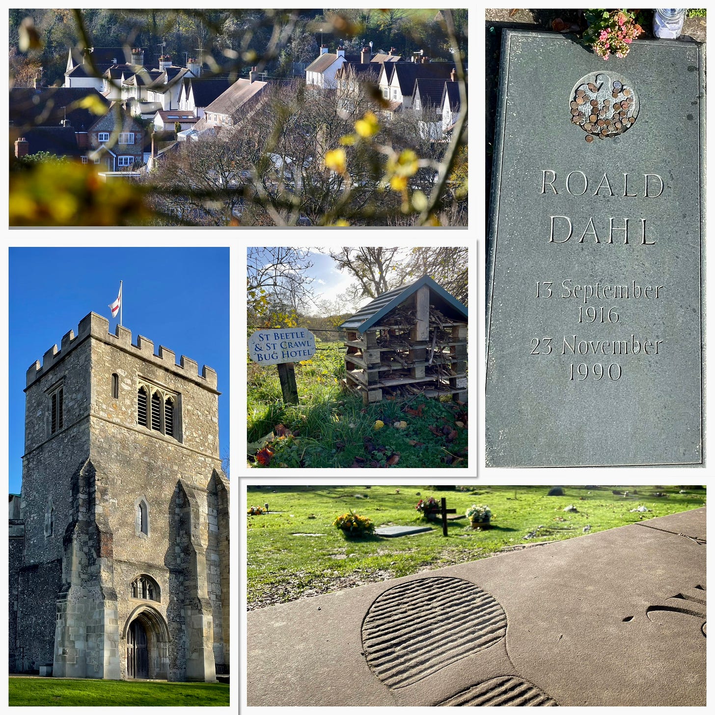 A selection of images from Great Missenden, the church of St Peter & St Paul, a bug hotel and Roald Dahl’s grave. 