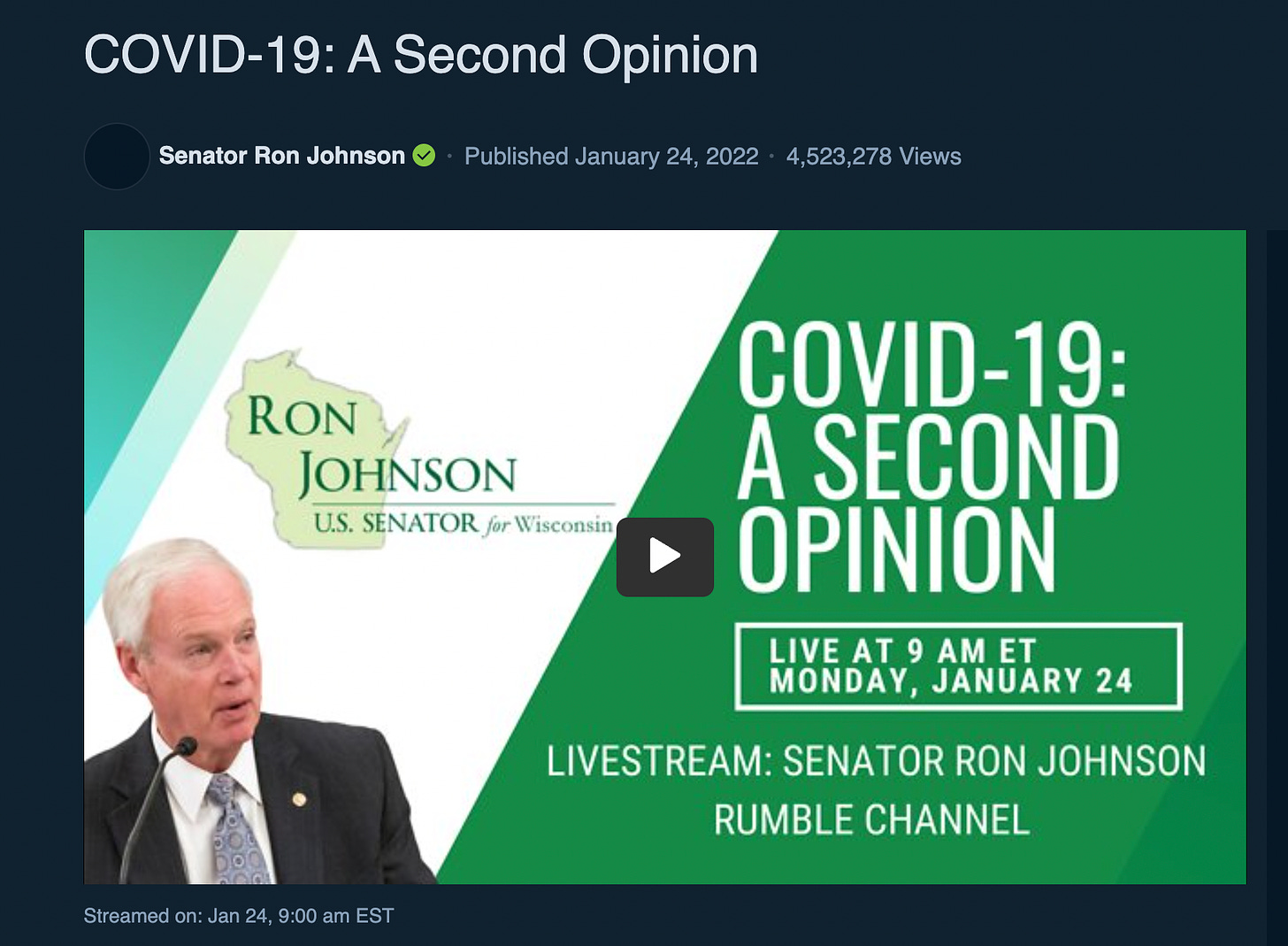 Senator Ron Johnson held three hearings on the Vaccines
