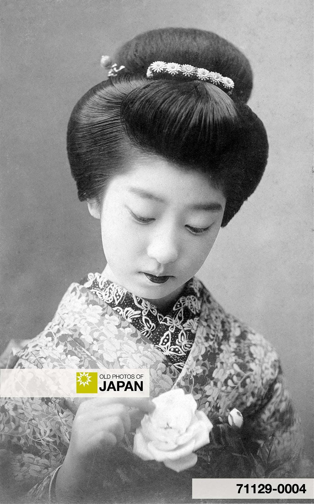 71129-0004 - Portrait of a Japanese Woman with a Rose, 1910s