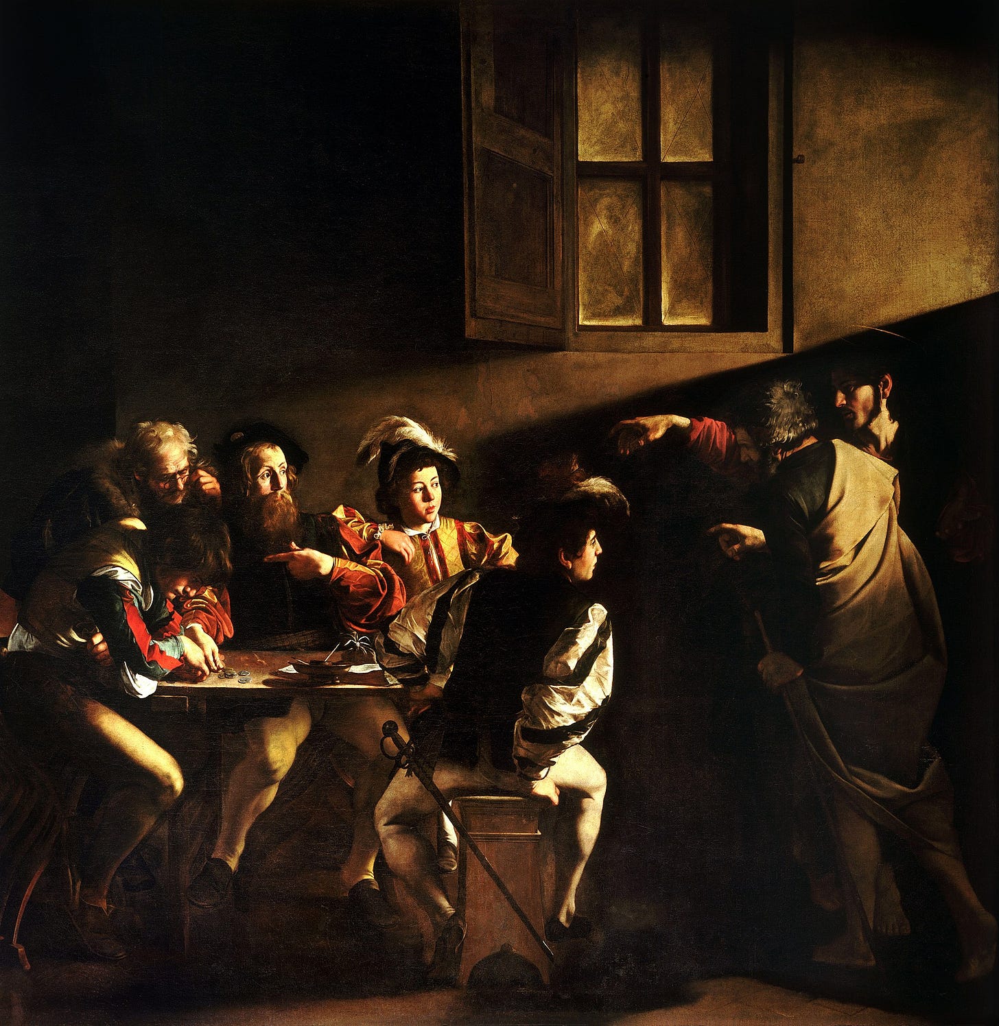 The Calling of Saint Matthew-Caravaggo (1599-1600).jpg