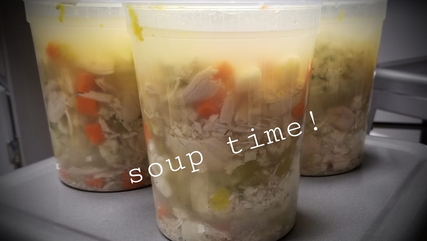 May be an image of food and text that says 'time! soup'