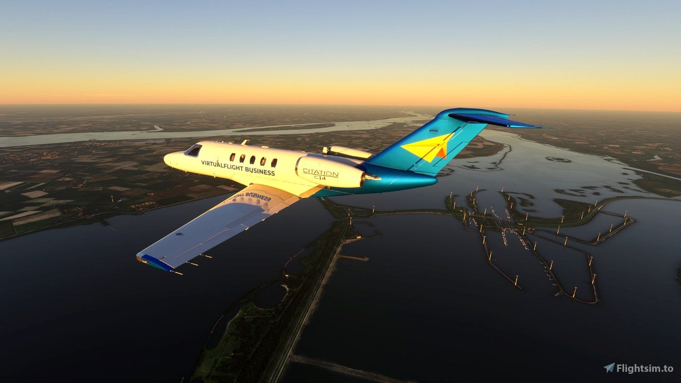 Cessna Citation CJ4 with Working Title Mod - VirtualFlight Business Livery Microsoft Flight Simulator