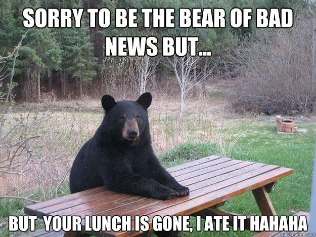 Bear of Bad News memes | quickmeme