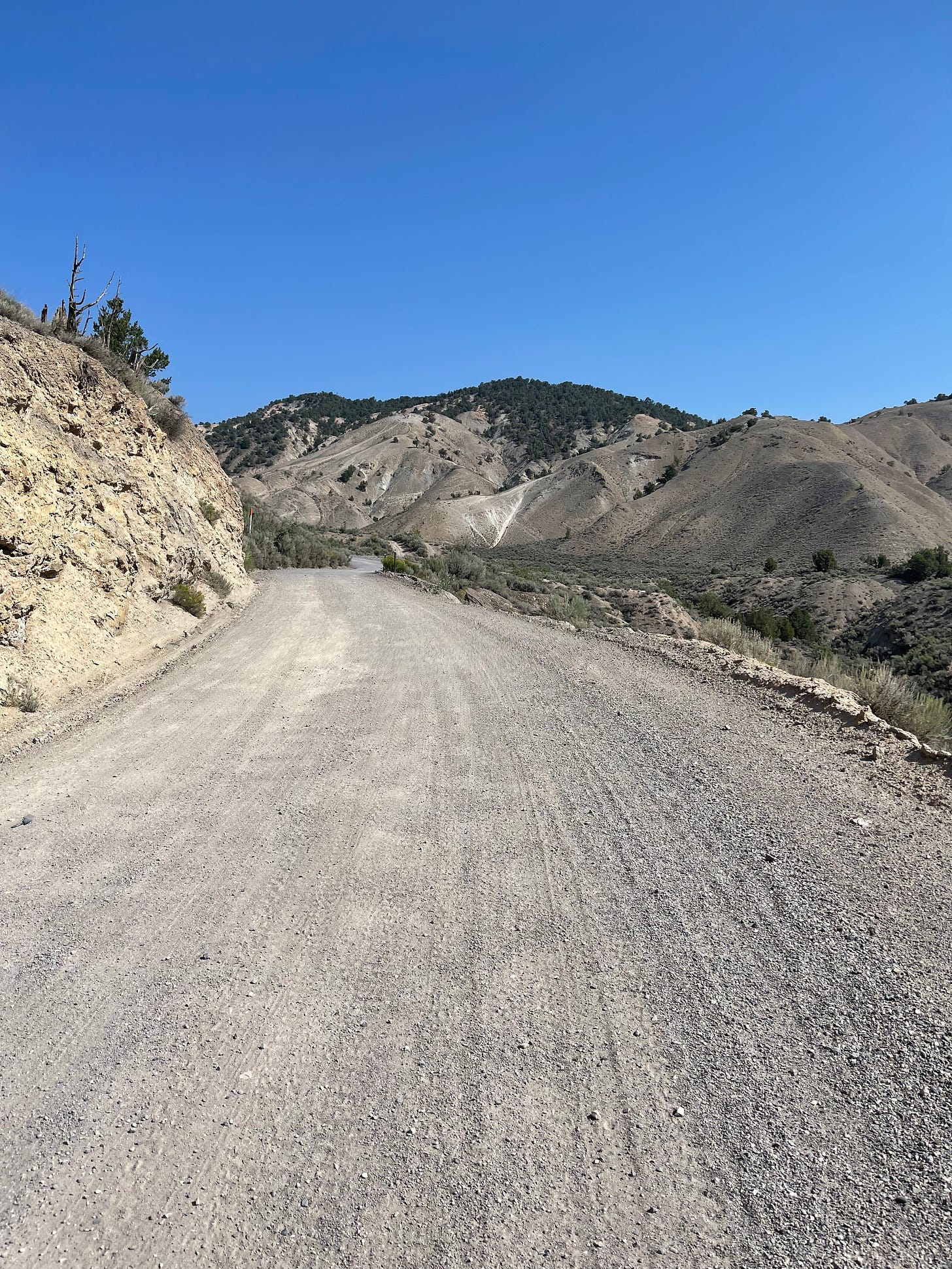 Dry road through low Eagle Valley hills