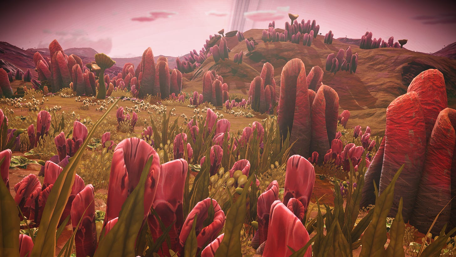 Pink Fungi on a Toxic Planet