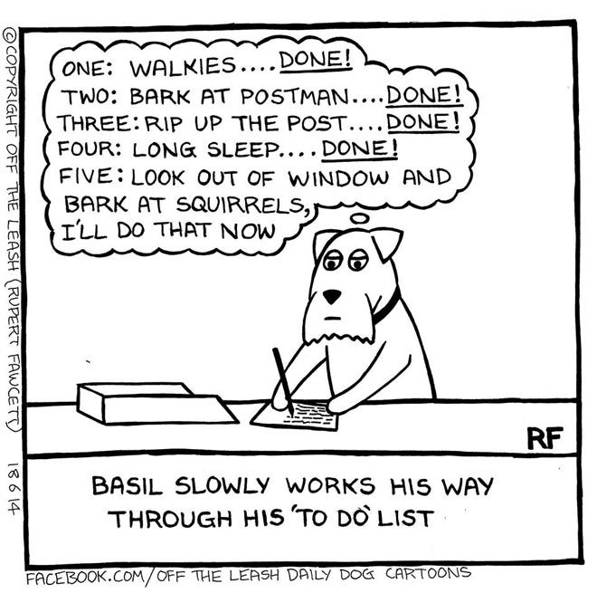 Off The Leash Dog Cartoons | Basils To Do List - Off The ...