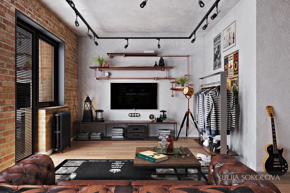 How To Design Industrial Style Bachelor Pads: 4 Examples