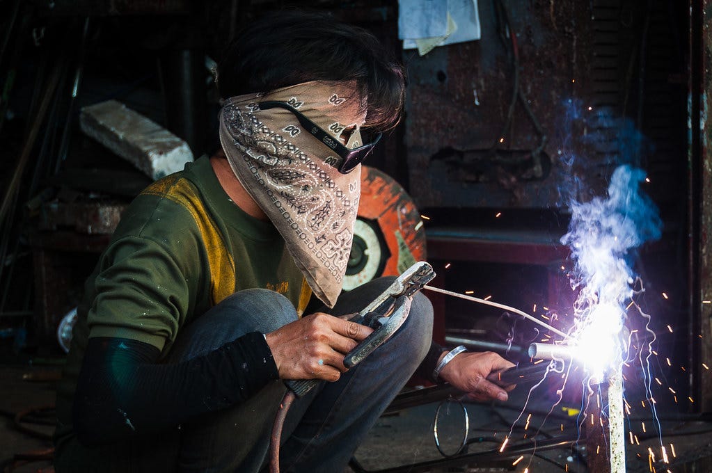 "The Welder" by Mark Fischer is licensed under CC BY-SA 2.0