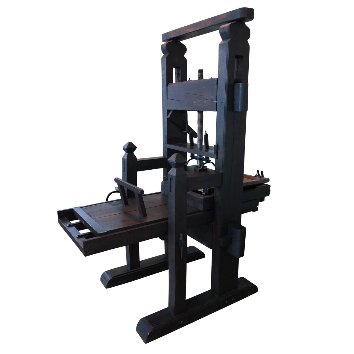 Old printing press in similar style to that of the original Gutenberg printing press