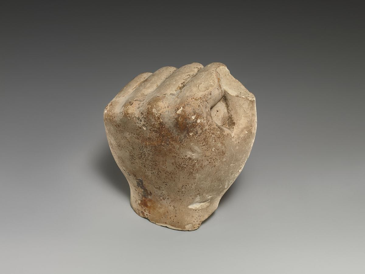 Sculptor's model/votive of a fist, Limestone 