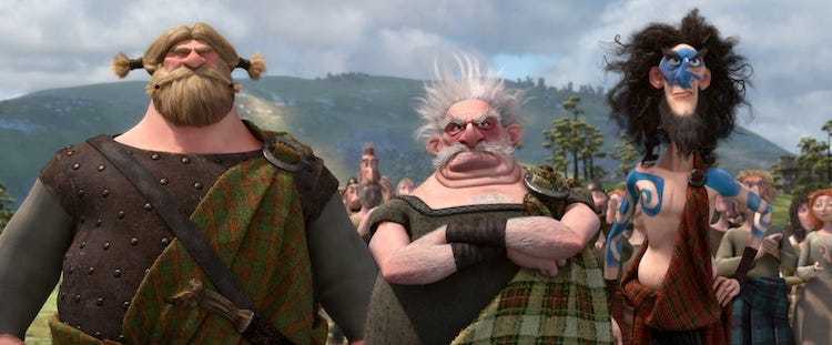 Lord MacGuffin (Kevin McKidd), Lord Dingwall (Robbie Coltrane) and Lord Macintosh (Craig Ferguson) ©Disney/Pixar