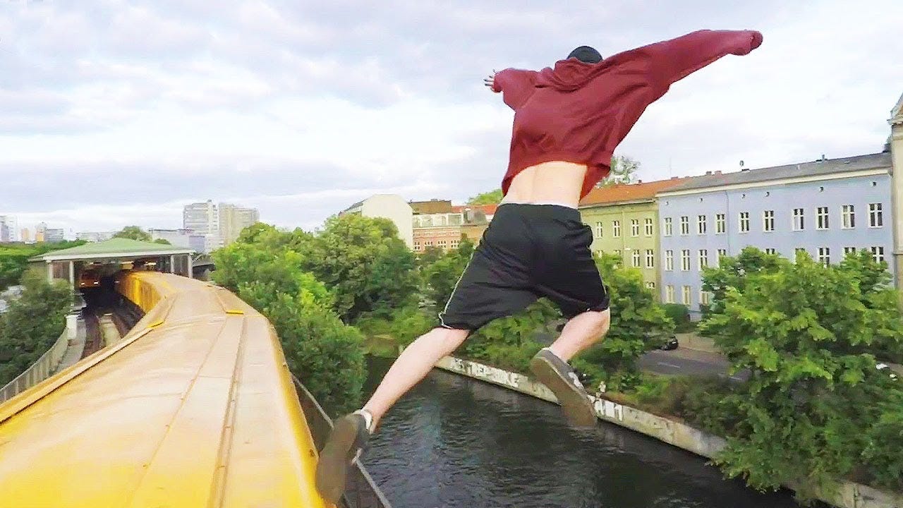 Man In Berlin Jumps Off A MOVING Train! - YouTube