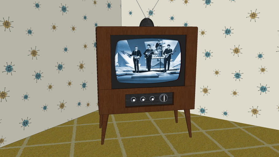 Old TV with The Beatles | 3D Warehouse