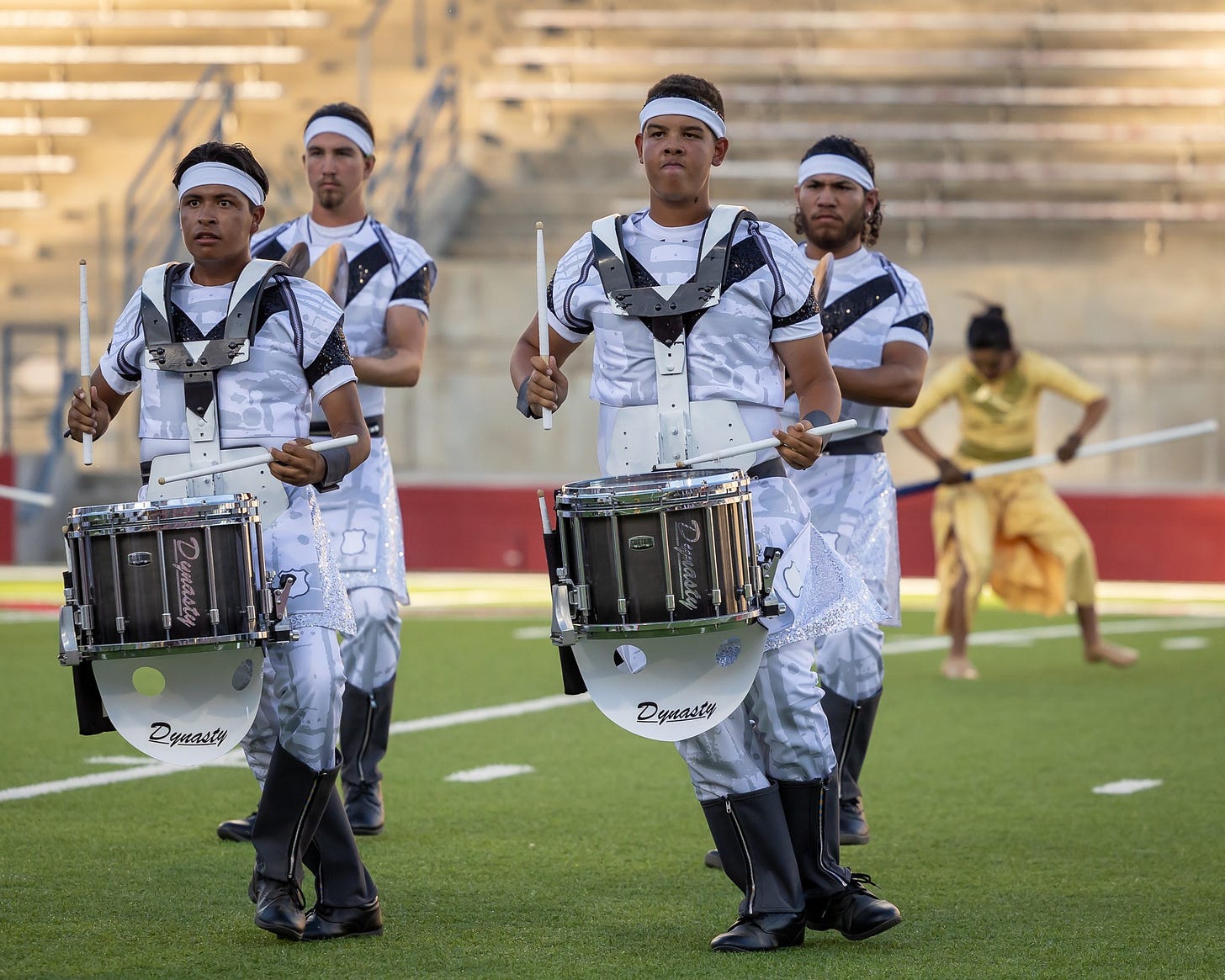 May be an image of 5 people, people standing, cymbal, outdoors and indoor May be an image of 5 people, people standing, cymbal, outdoors and indoor
