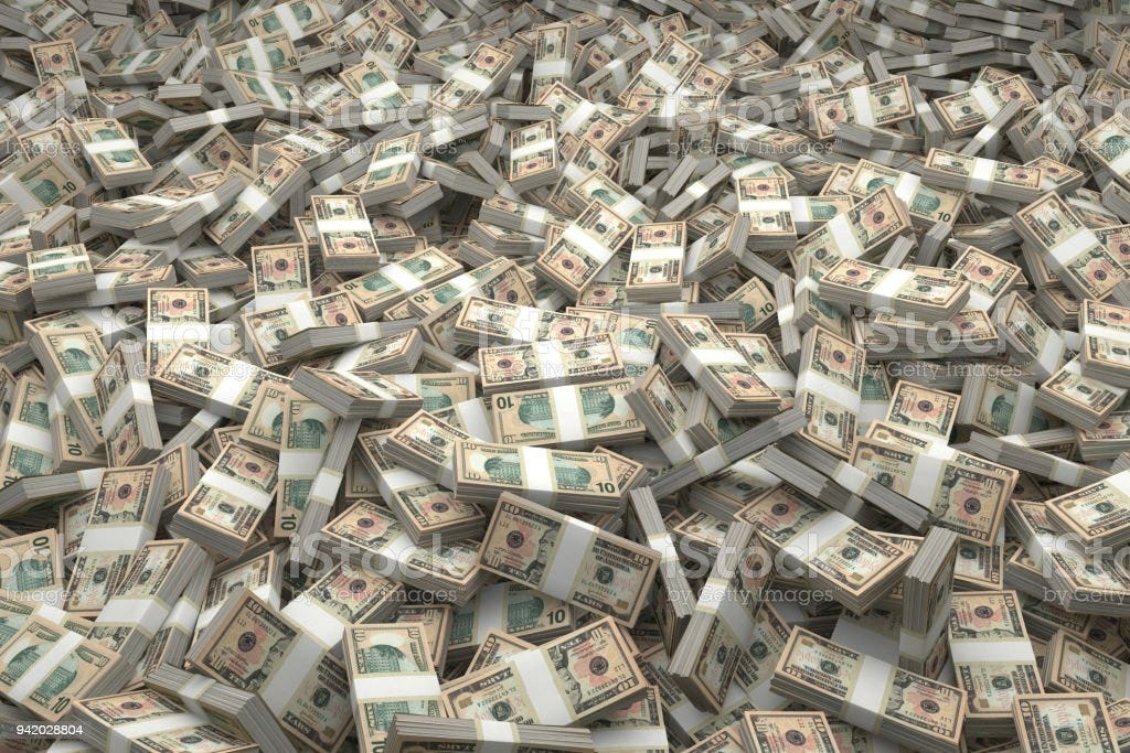 Money Piles Bundles Of The Latest 10 Us Dollars Bills Full Set Of All Bills  Stock Photo - Download Image Now - iStock