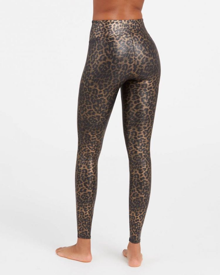 SPANX Faux Leather Leopard Leggings