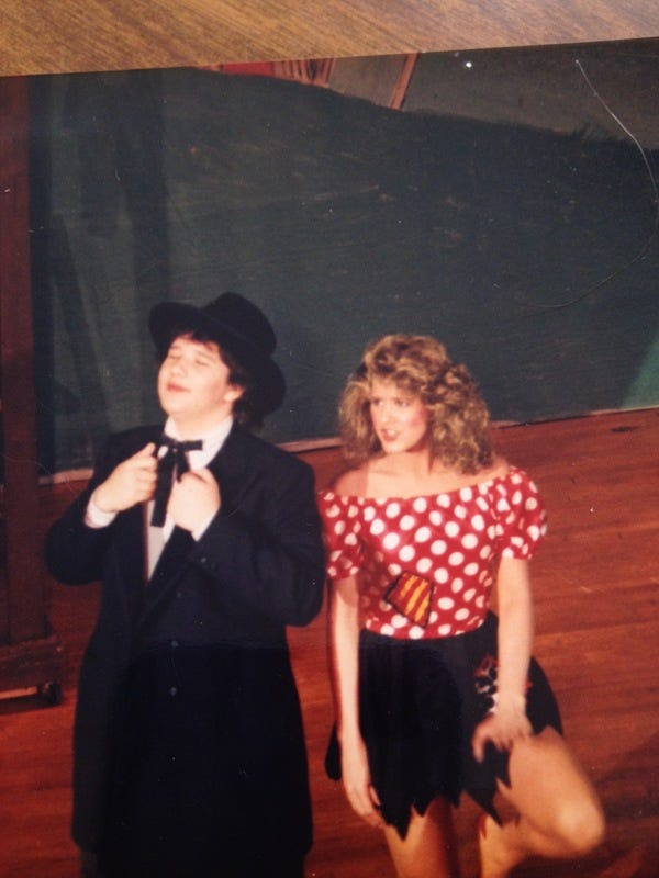 One year earlier in LI'L ABNER with my cousin, Jo Leigh as Daisy Mae.