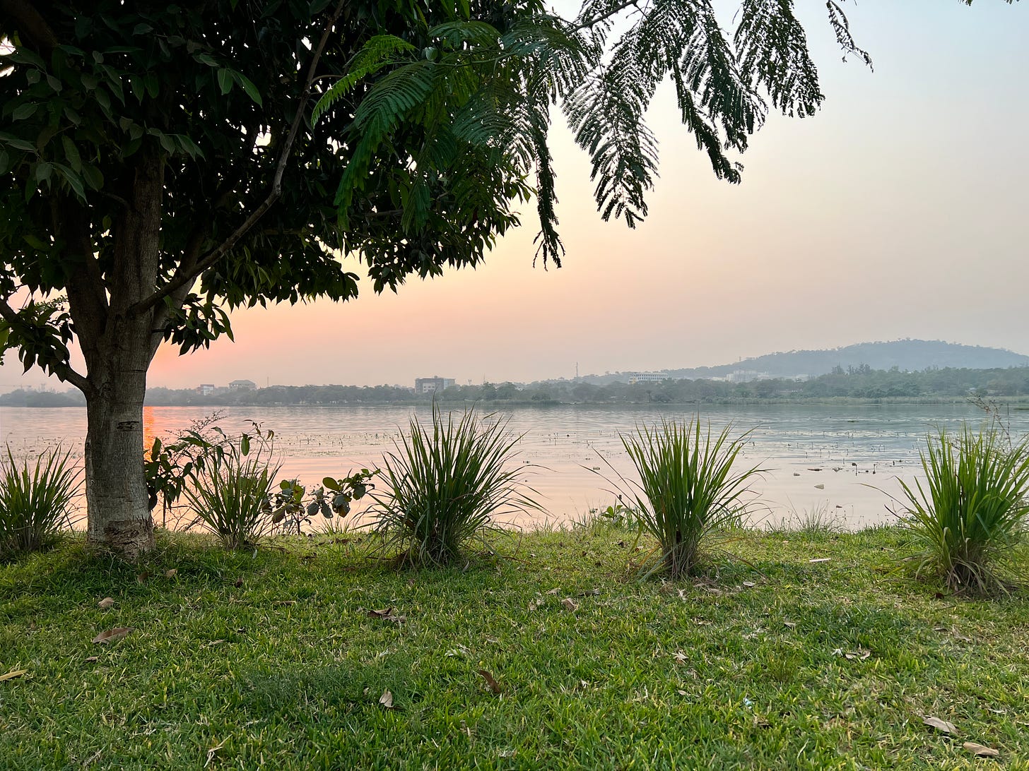 A calming view of a man-made lake in Abuja, Nigeria