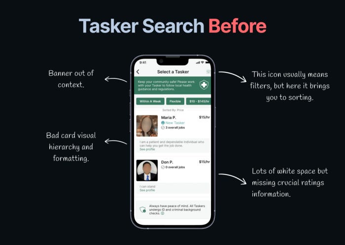 A Before picture showing how Tasker Search works currently.